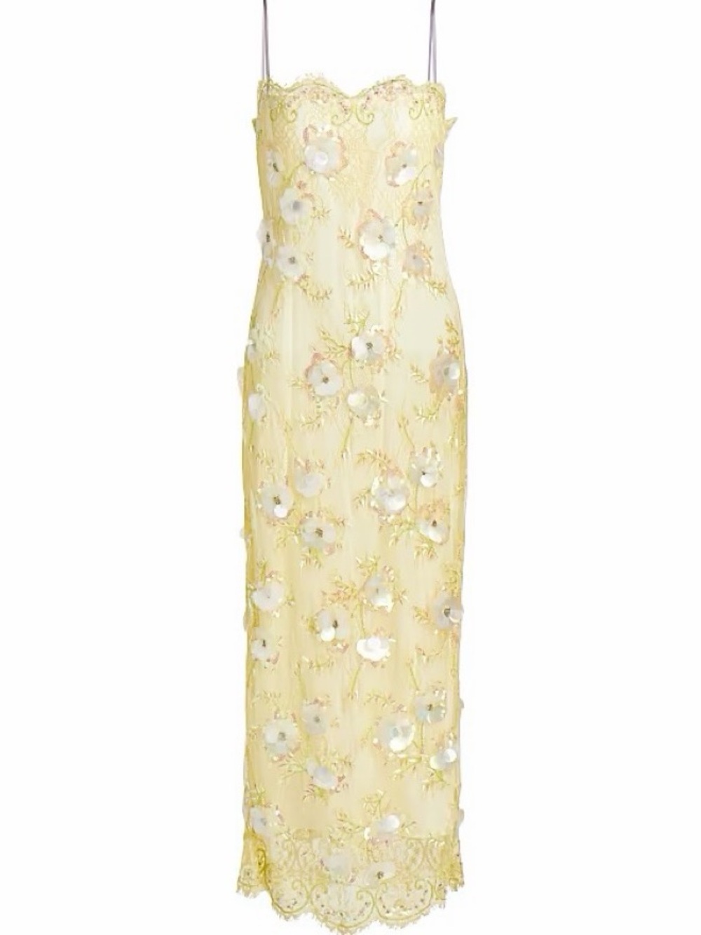 LoveShackFancy Emalia Embellished Lace Midi Dress